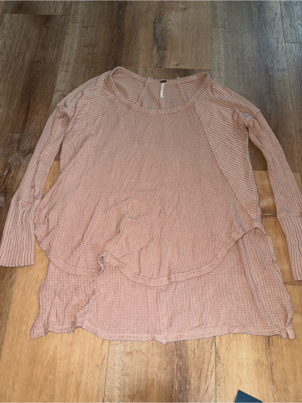 Free people Women’s Lightweight Long-Sleeve Waffle Knit Top - Dusty Pink